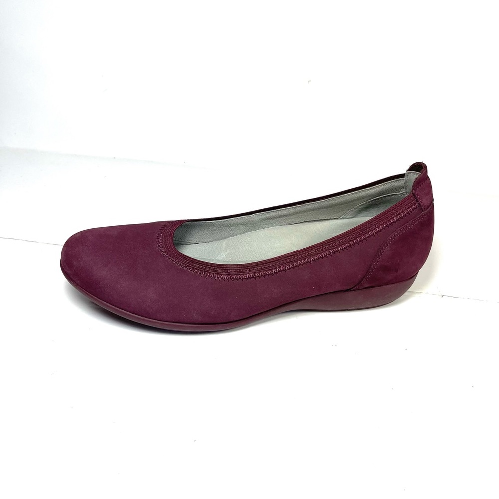 Dansko Kristen Milled Womens Flat Shoes Size 40 US‎ 9.5-10 Burgundy Nubuck